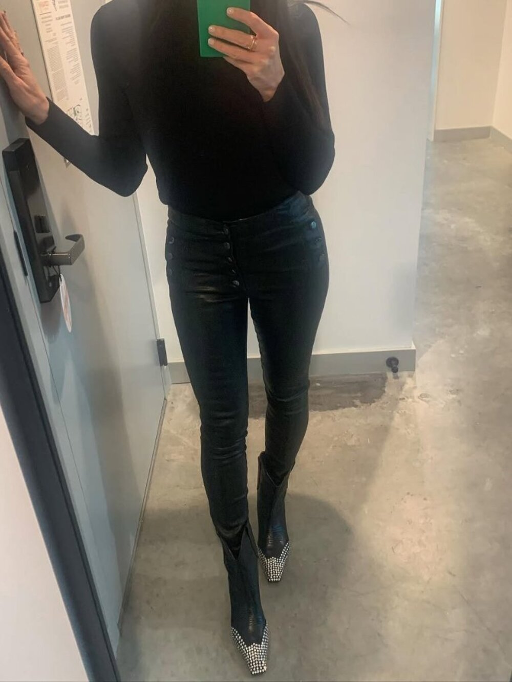 J brand Natasha black leather pants